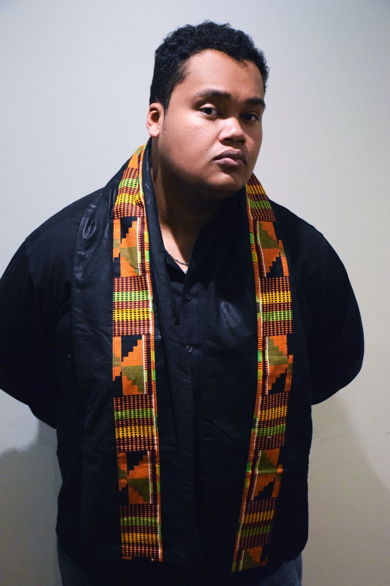 Mens African scarf Afrocentric Infinity scarf kente scarf Etsy