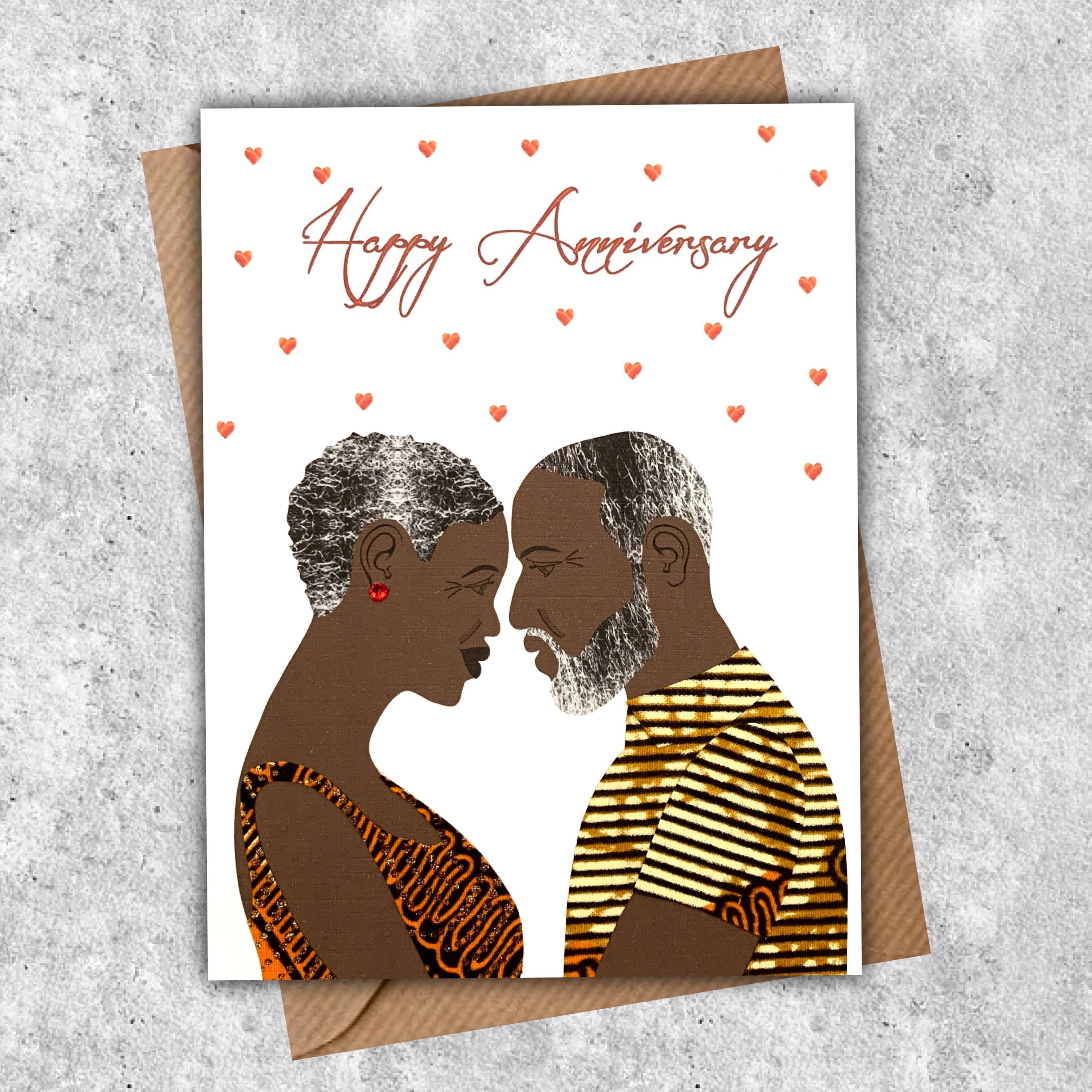 Anniversary Card for Older Black Couple Wearing Vibrant Etsy