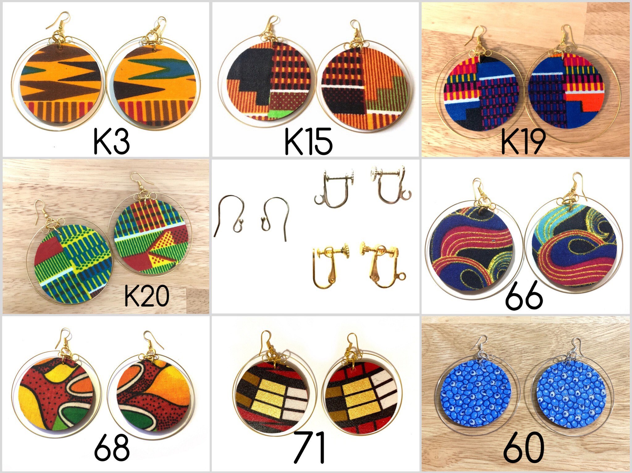 African Hoop Earrings African Fabric Earrings Afrocentric | Etsy