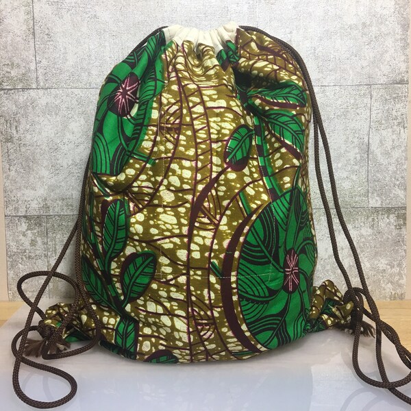 40% OFF! Ankara backpack, African drawstring bag, African print drawstring bag, gym bag, African backpack, unisex drawstring bag