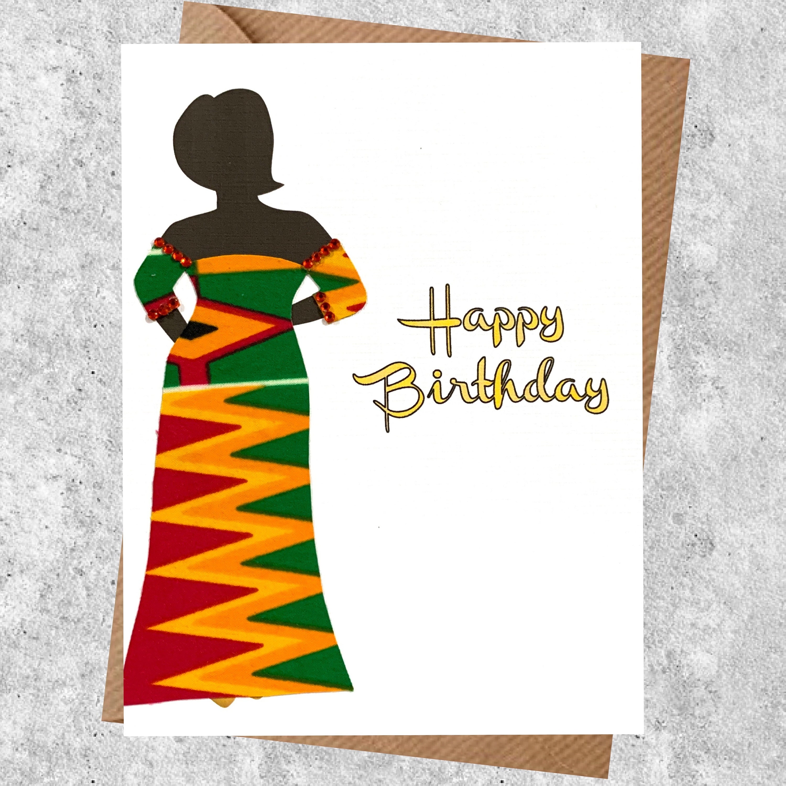 Black woman milestone age birthday card full or slim figure | Etsy