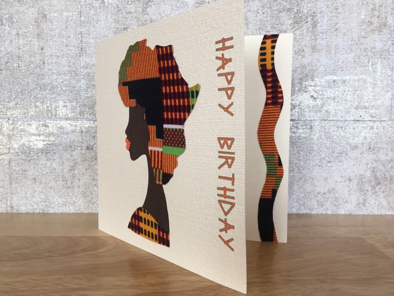african woman card map of africa hair african print greeting etsy