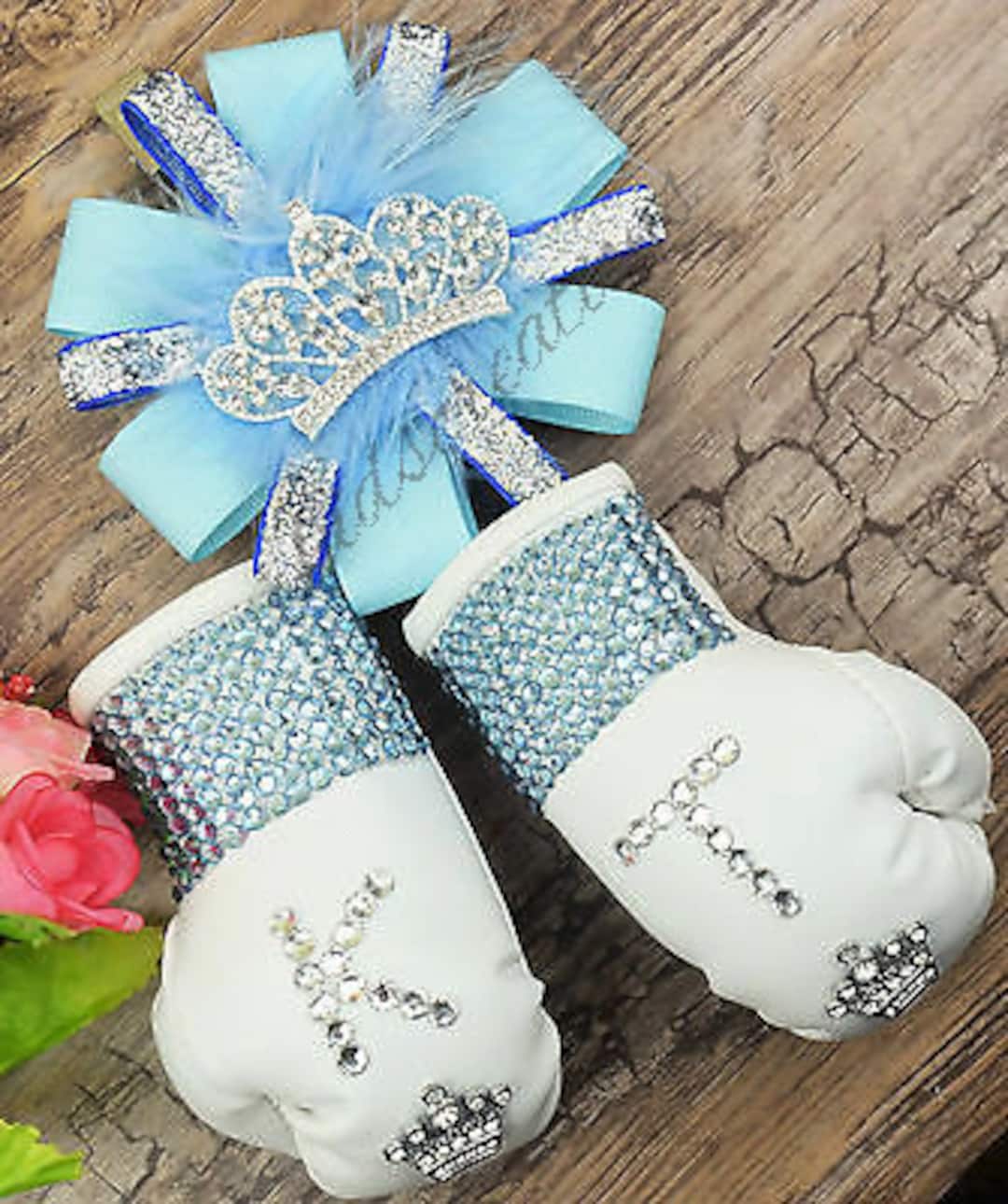 Sparkly Boxing Gloves Pram Charm in Baby Blue Bling Rhinestones Etsy UK