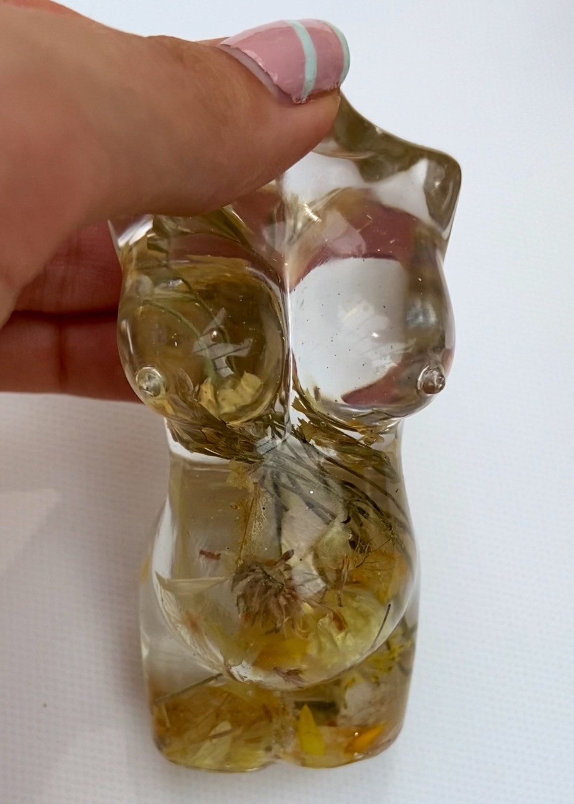 Beautiful resin pregnant figure celebrating the beauty of Etsy