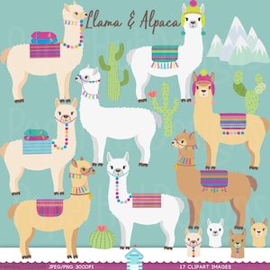 Imágenes prediseñadas de llama, imágenes prediseñadas de alpaca, imágenes prediseñadas de llama, imágenes prediseñadas de alpaca, plantas de cactus, caras de llama, gráficos digitales de llama y alpaca
