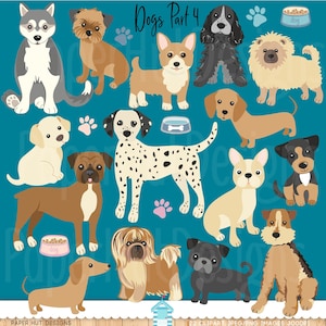 Clipart chien-chiot chien clipart-chiens clipart-corgi-jack russel-border terrier-dalmatien-épagneul-pékinois-labrador-boxer