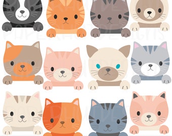 Peeking Cat Clipart Part 2: Digital Download
