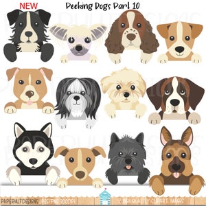 Spannende Hunde Clipart Teil 10|Spinnende Hunde Clipart|Welpen Hunde Clip Art|Spaniel|Lhasa Apso|Elsässer|Französische Bulldogge|Malteser|Cairn|Lurcher|Husky