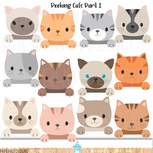 Peeking Cat Clipart|Peeping Cat Clipart|Kitten Clip Art|Cute Kitten Clipart