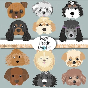Dog Faces Clipart-Cute Puppy Faces Clipart-Dog Clip Art-Puppy Clipart-Dogs Faces-Dog Digital-Dog images-digital graphics