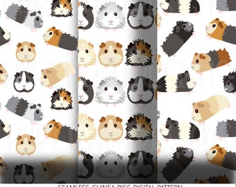 Guinea Pig Seamless Pattern: Fabric, Wrapping Paper (Digital Download)
