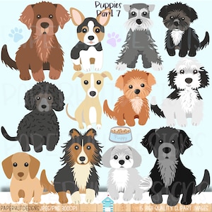 Puppy Dog Illustrations|Puppies Clip Art|Puppy Dog Clipart|Puppy Clip Art|Moodle|Lasa Apso|Poodle|Welsh Corgi|Sheepadoodle|Poodle|Whippet
