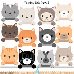 Peeking Cat Clipart Part 3|Peeping Cat Clipart|Kitten Clip Art|Cute Kitten Clipart