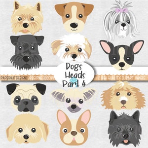 Cute Dog Faces Clipart-Dog Clipart-Dog Faces Clip Art-Puppy Faces Clipart-Puppy Clipart-Dogs Digital-digital graphics