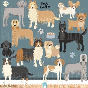 Hondenclipart|Hondenclipart|Hondenillustraties|Puppy's|Afghaanse windhond|Australische herder|Cavapoo|Sheltie|Norfolkterriër|Engelse jachthond