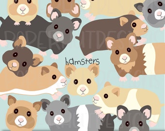 Hamster Clipart Digital graphics instant download