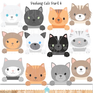 Peeking Cat Clipart Part 3|Peeping Cat Clipart|Kitten Clip Art|Cute Kitten Clipart