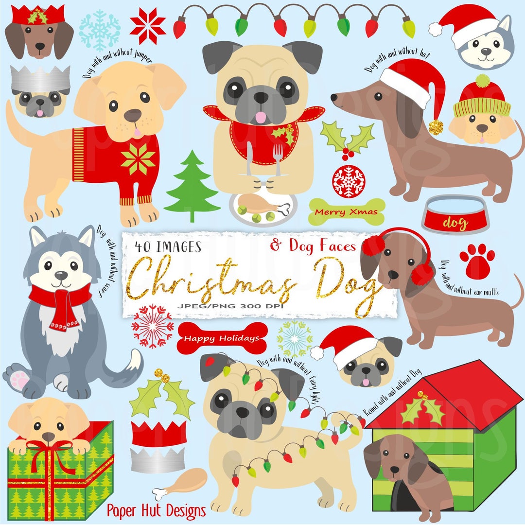 Christmas Dog Clipart-christmas Clipart-christmas Dog Clip Art-holiday