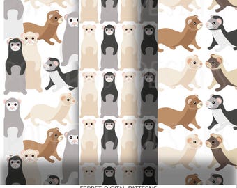 Ferret  Pattern Digital Instant Download |Digital Ferret Pattern for Wrapping Paper and Fabric