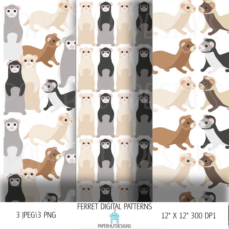 Ferret Pattern Digital Instant Download |digital Ferret Pattern for ...