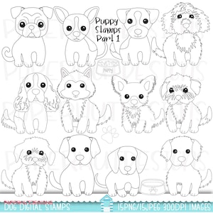 Sellos digitales de cachorros/Imágenes prediseñadas de cachorros/Imágenes prediseñadas de perros/Imágenes prediseñadas de cachorros/Dachshund/Pug/Labrador/Cocapoo/Chihuahua/Labradoodle/Golden Retriever