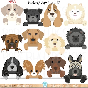 Peeking Dogs Clipart Part 12|Peeping Dogs Clipart|Puppy Dogs Clip Art|Foxhound|Pug|Pomeranian|Alsatian|Chow Chow|Papillon|Boxer|Springer
