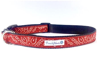 Red Bandana Collar / Leash 1" Wide