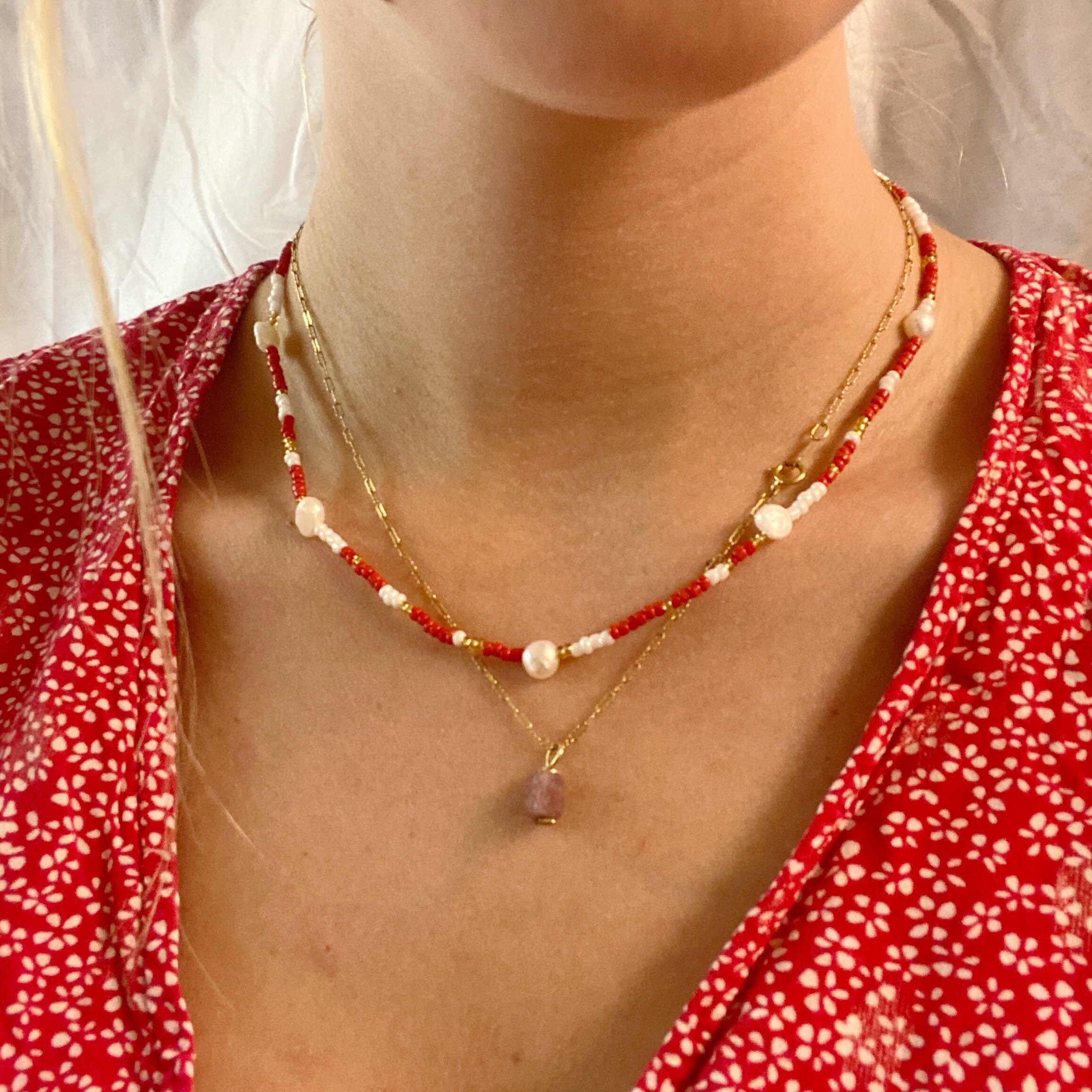 Y2k Glass Beaded Necklace 