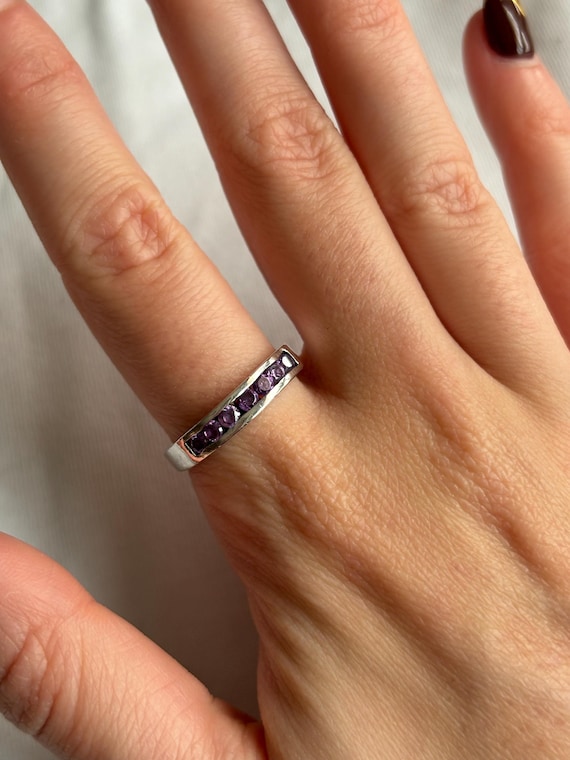 Bague En Argent Massif 925 Avec Cristaux - Taille 56 - Vintage Et En Parfait état