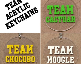 Team Cactuar, Chocobo and Moogle Acrylic Keychains Final Fantasy