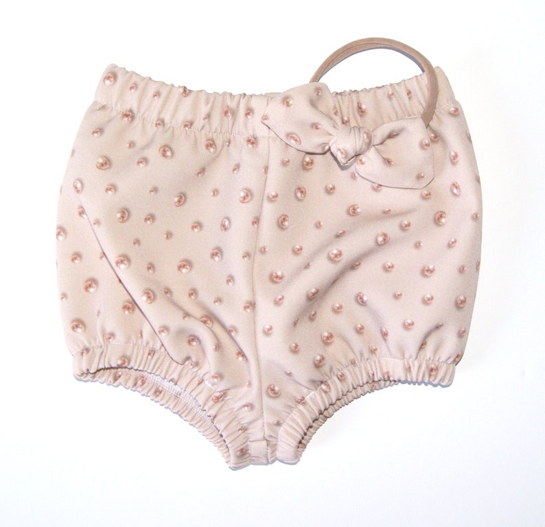 Bloomers for Baby Girl With Matching Bow Pearl Bloomers Etsy