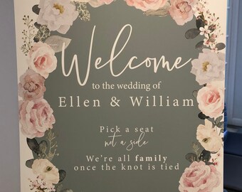 A1 Welcome To Our Wedding Ceremony Sign