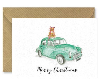 Morris Minor Christmas Card