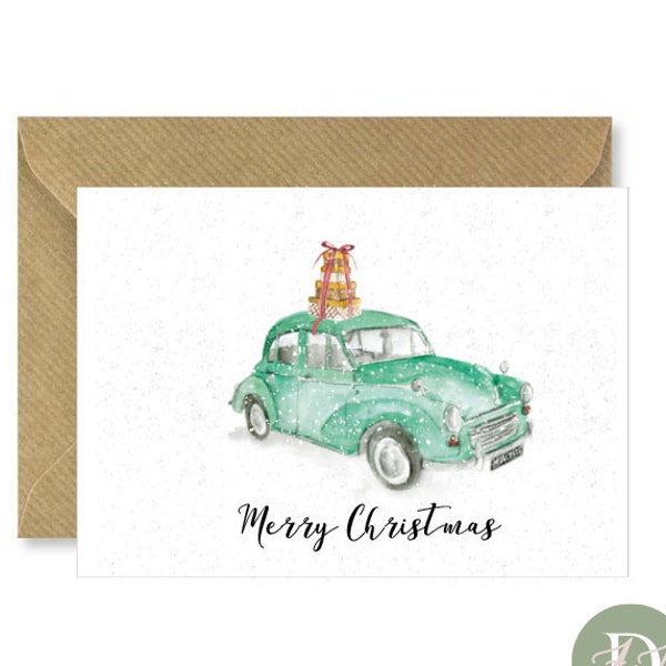 Morris Minor Christmas Card