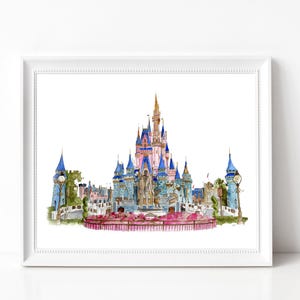 Regno Magico - Illustrazione ad acquerello del luogo - Opera d'arte personalizzata disponibile