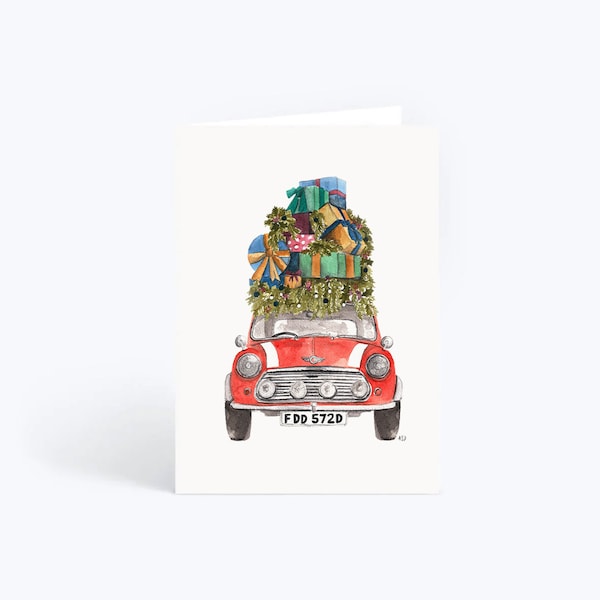 Classic Car Christmas Cards - Mini, Land Rover & Morris Minor