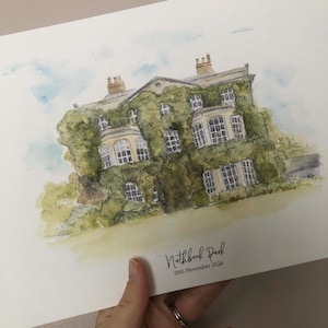 Northbrook Park Wedding Venue Illustration - Personalised Artwork Available