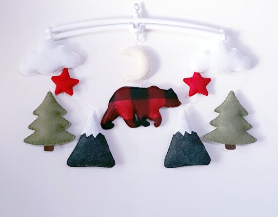 buffalo plaid baby mobile