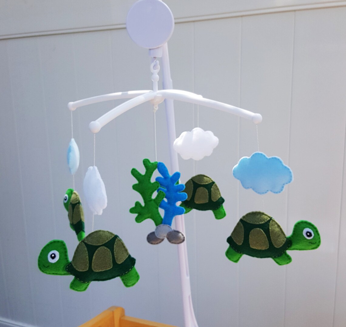Turtle Baby Mobilegreen Turtle Crib Mobileturtle Nursery Etsy