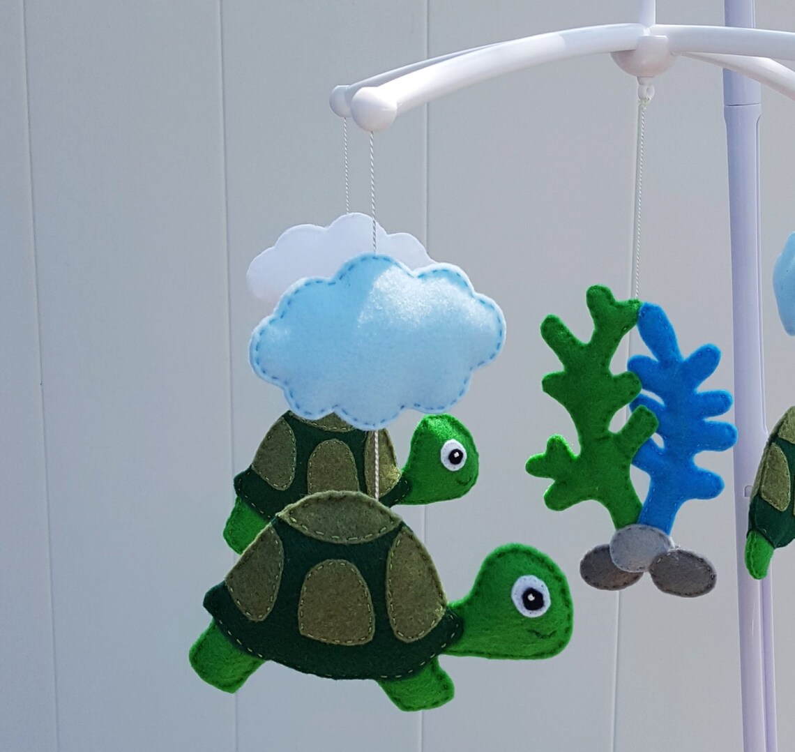 Turtle Baby Mobilegreen Turtle Crib Mobileturtle Nursery Etsy