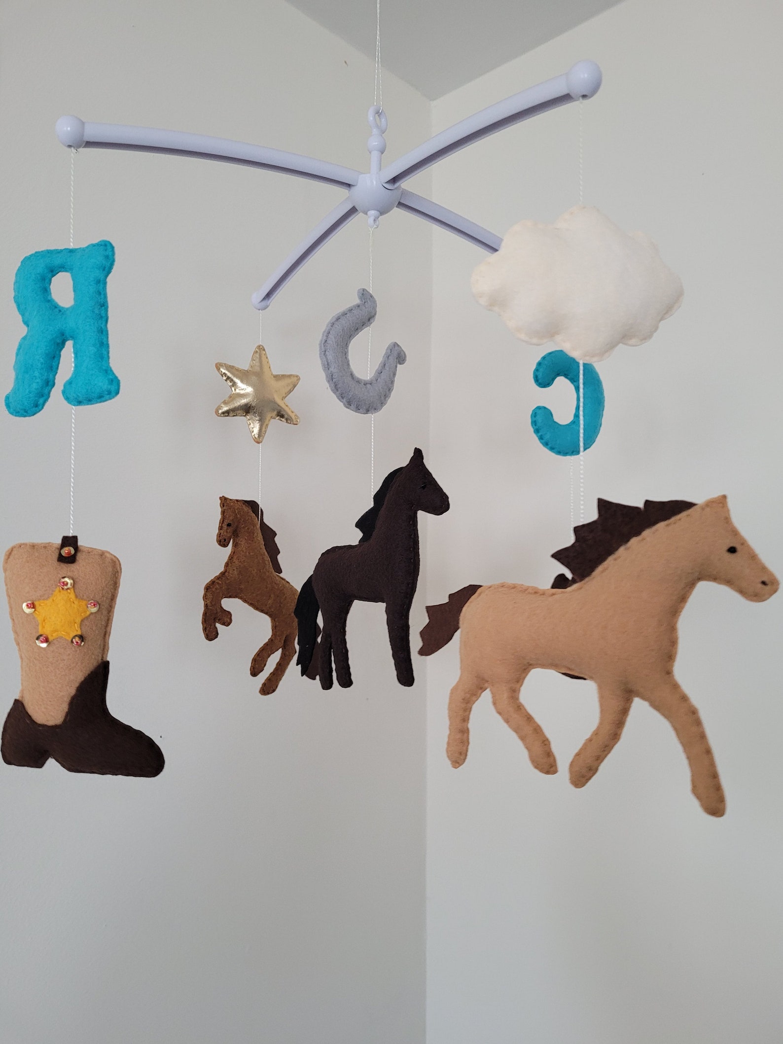 Horse Baby Crib Mobile Western Crib Mobile Horse Ranch Baby Etsy UK