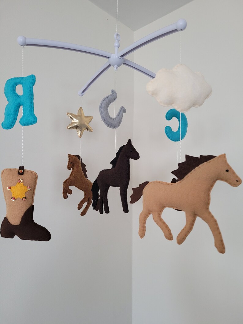 Horse Baby Crib Mobile Western Crib Mobile Horse Ranch Baby Etsy