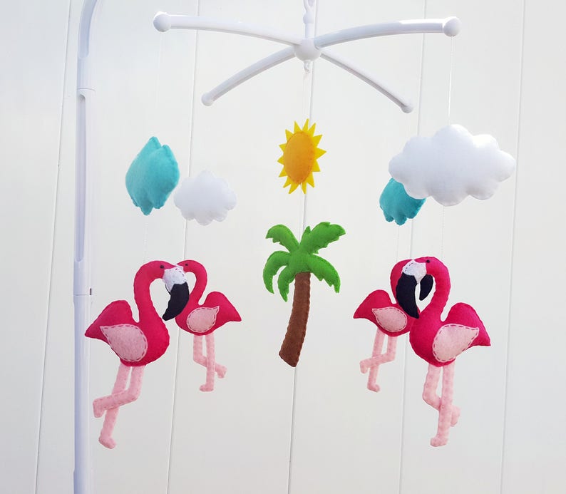 Flamingo Baby Mobileflamingo Nurserybaby Girl Nursery Etsy
