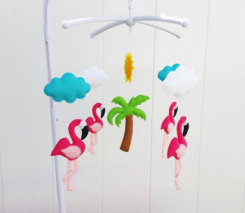 Flamingo Baby Mobileflamingo Nurserybaby Girl Nursery Etsy