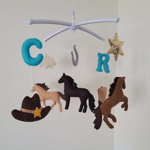 Horse Baby Crib Mobile Western Crib Mobile Horse Ranch Baby Etsy