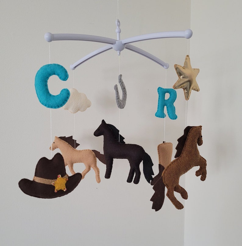 Horse Baby Crib Mobile Western Crib Mobile Horse Ranch Baby Etsy