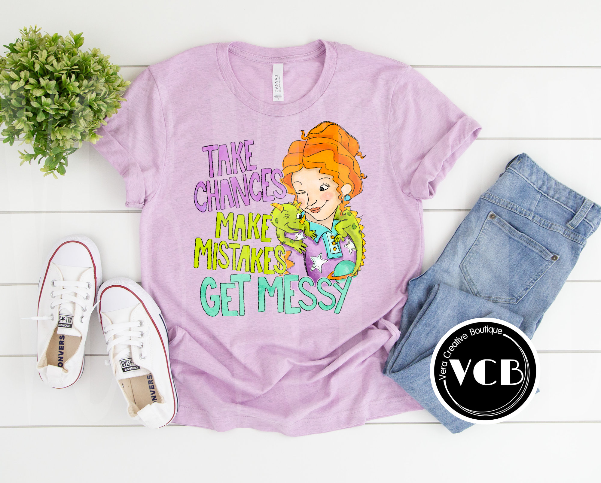 LookHUMAN Take Chances Make Mistakes Get Messy - Taza de café de cerámica blanca de 325 ml