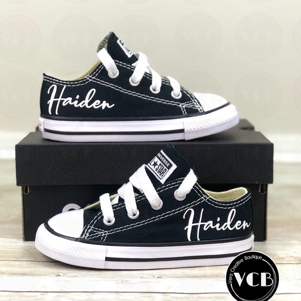 Toddler Converse Custom Shoes |  Personalized kid shoes | birthday | Boutique shoes | Sports | Bride  | wedding | Ring Bearer | Photo prop