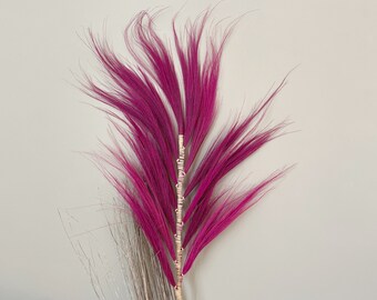 Hot pink grass stem, natural wedding center piece, hot pink dyed stem, hot pink dried flower accents, wedding centerpiece