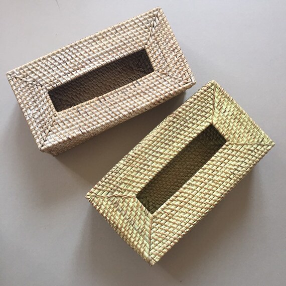 Rattan Tissue Box Cover Etsy